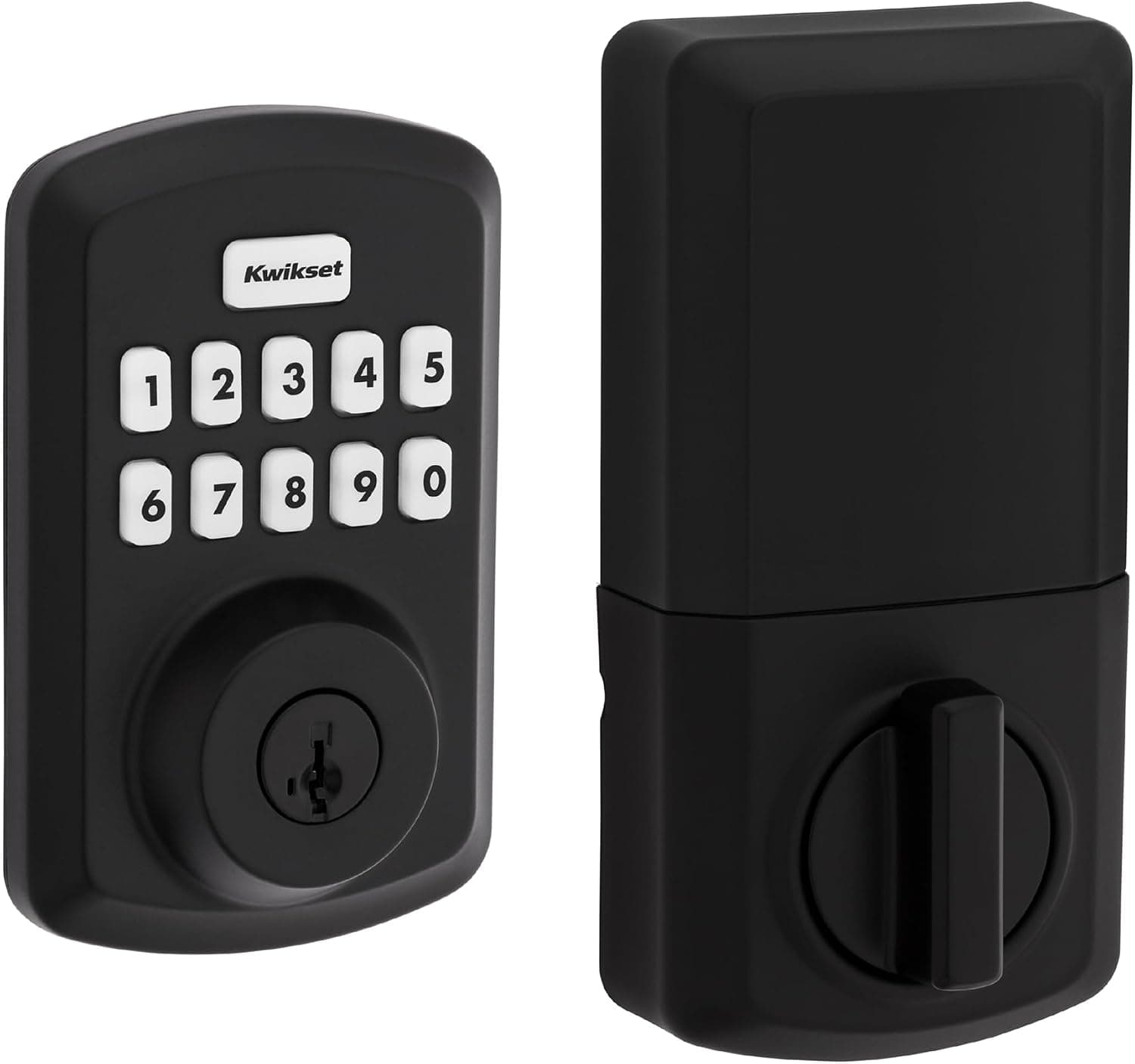 Kwikset Powerbolt 250 10-Button Keypad Electronic Deadbolt, Matte Black