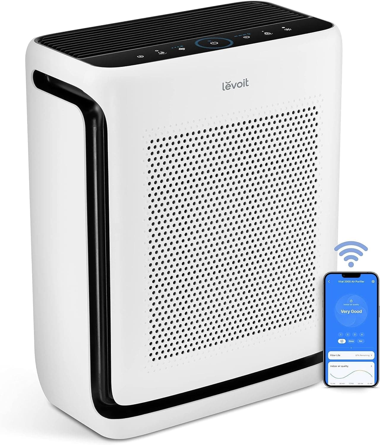 LEVOIT Vital 200S-P Smart Air Purifier, up to 1875 ft², White