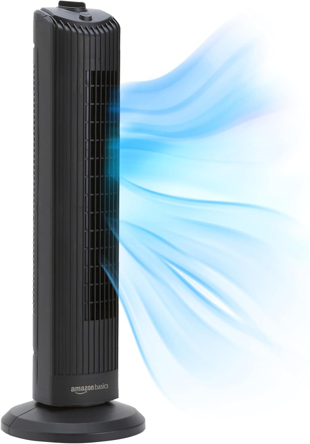 Amazon Basics 28 inch Oscillating Tower Fan, 3 Speeds, Black