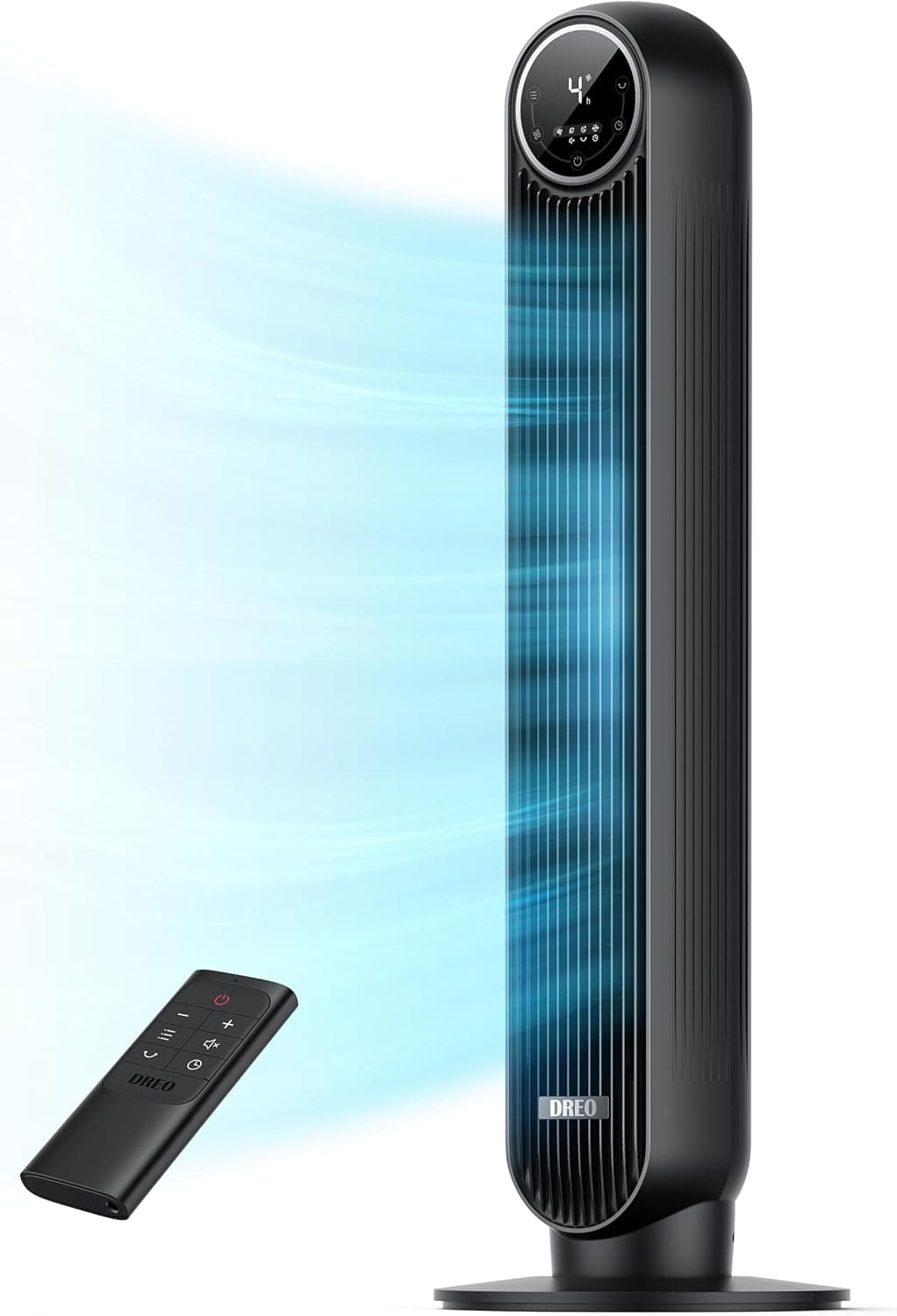 DREO Tower Fan, 28 ft/s, 8 Speeds, Black