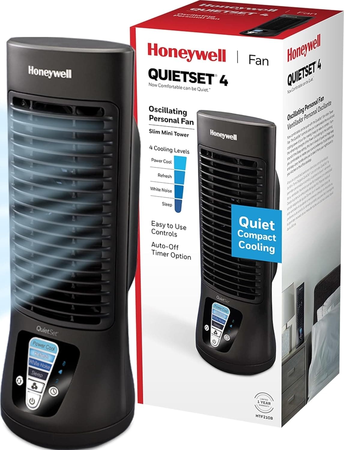 Honeywell QuietSet Personal Table Fan, HTF210B, Black